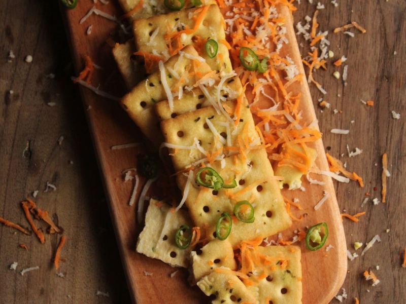 Cheese and cracker stackers