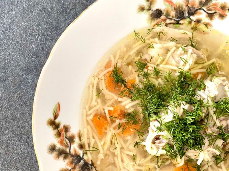 Mild chicken noodle soup