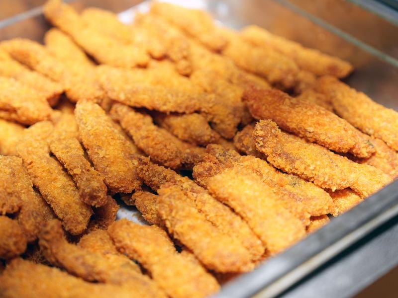 Oven-baked fish sticks