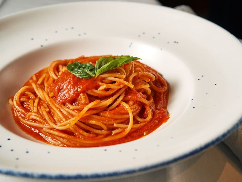 Spaghetti with smooth hidden-veggie sauce