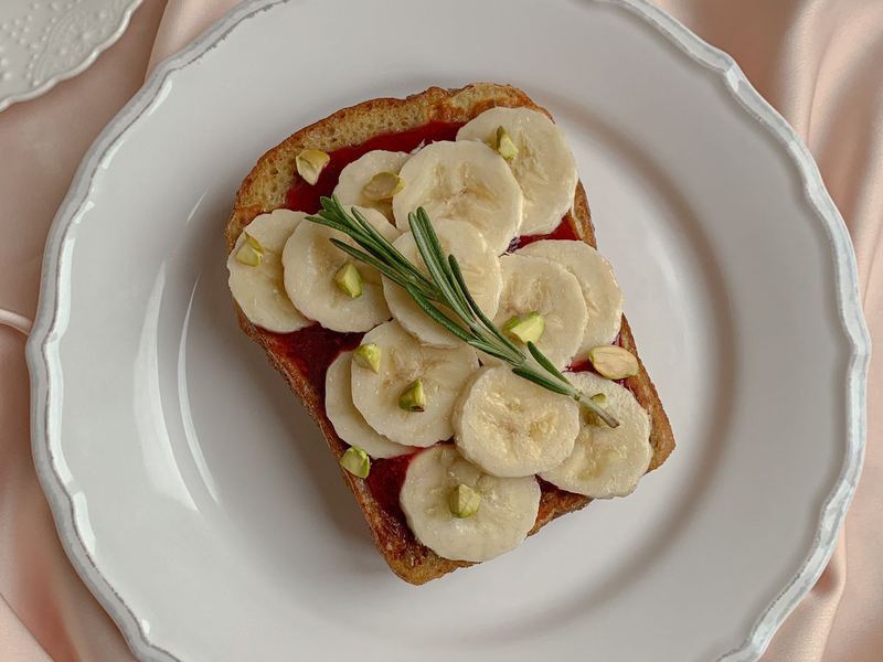 Sunflower butter banana toast